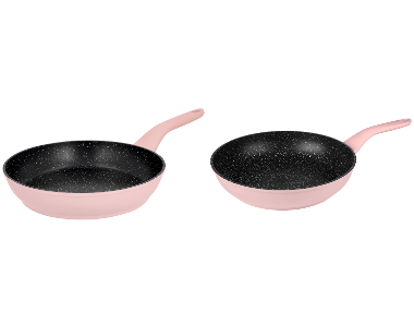 SILVERCREST® Ensemble de 2 poêles en fonte d'aluminium pastel
