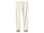 Crèmekleurige joggingbroek met bruine manchetten