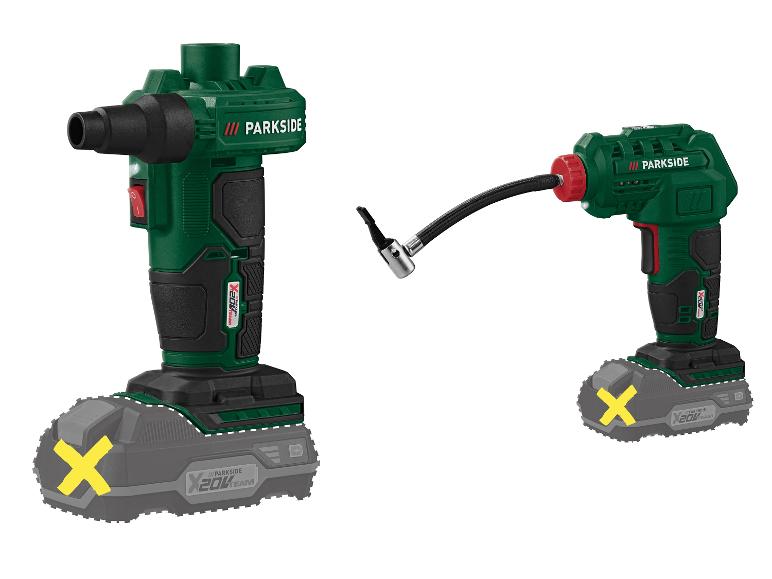 Deux pompes à pneus sans fil Parkside X20VTEAM.