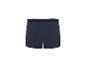 Caleçon boxer bleu foncé avec ceinture élastique noire.