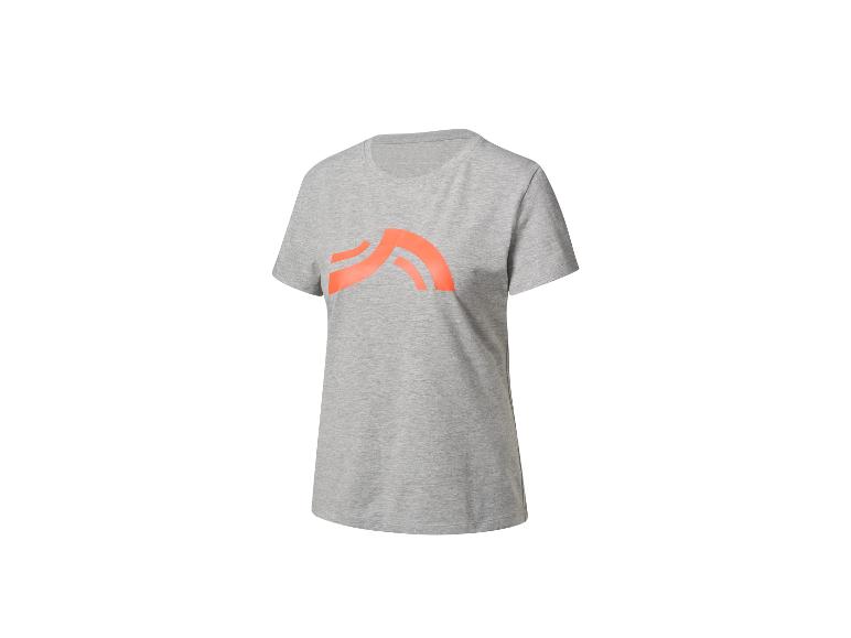 T-shirt gris à manches courtes avec logo orange.