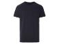 T-shirt bleu marine à poche poitrine.