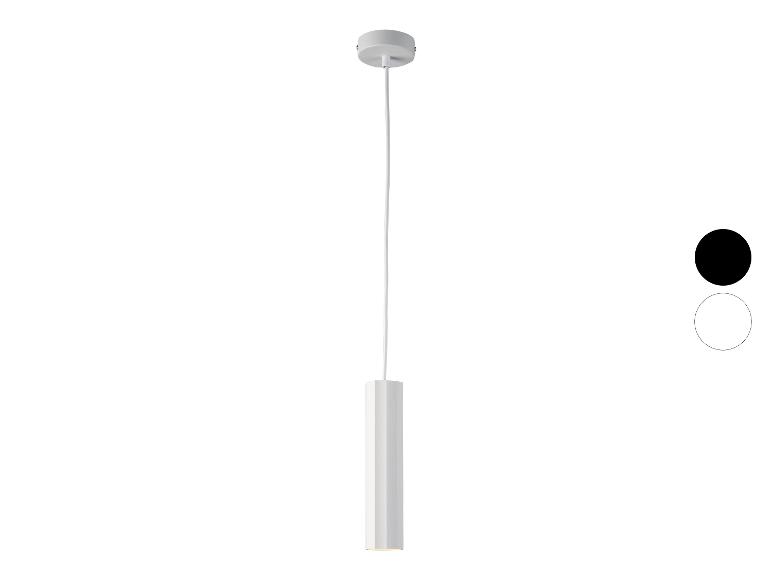 Suspension cylindrique blanche.