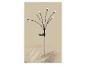 Lumière solaire de jardin avec plusieurs ampoules en forme de branche, éclairant un chemin en bois.
