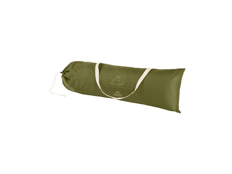 Sac de tente Crivit vert olive pour le camping.