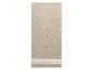 Serviette beige avec une bande décorative à motif de feuilles en bas.