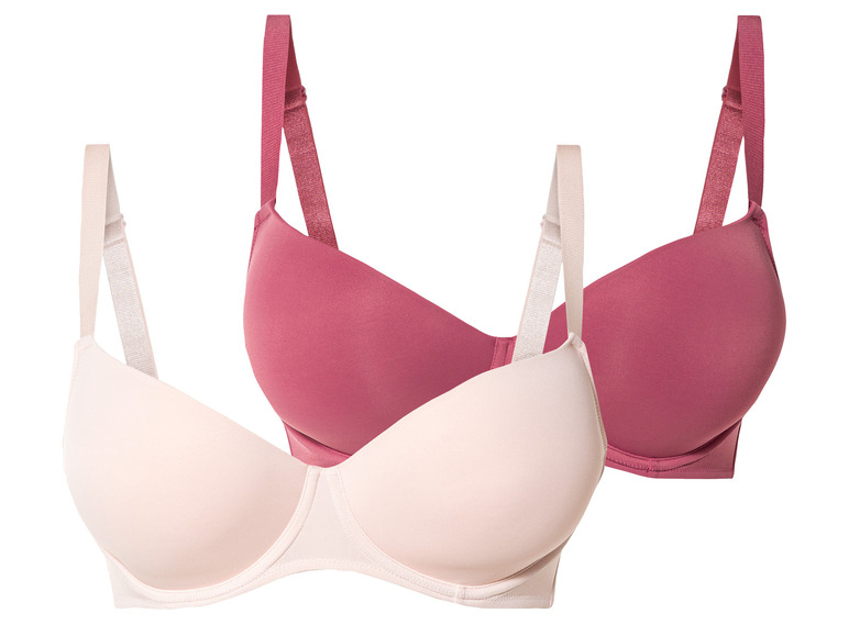 Deux soutiens-gorge, un rose et un couleur peau.