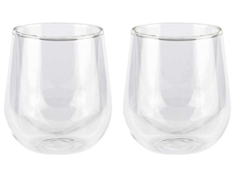 Twee glazen bekers voor warme dranken.