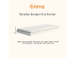 Matelas blanc, 18 cm de haut, avec le texte : « Une excellente qualité au juste prix, pour un sommeil vraiment réparateur »