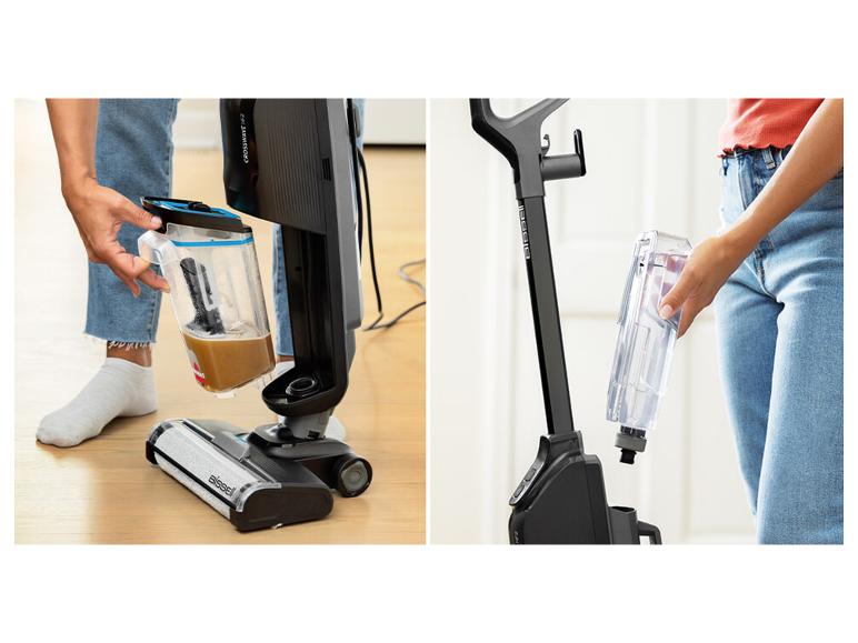 Nettoyeur de sols Bissell Crosswave : retrait et mise en place faciles des réservoirs.