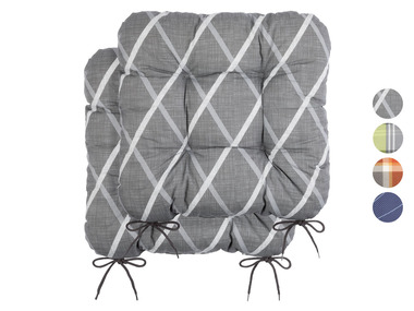 LIVARNO home Set de 2 coussins pour chaise de jardin, 40 x 40 cm