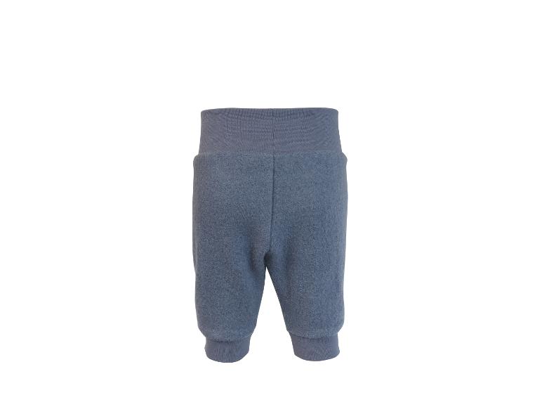 Babyblauwe fleece joggingbroek met hoge taille en geribbelde boorden.