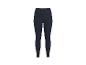 Legging de sport bleu foncé taille haute avec logo discret.