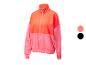 Roze en oranje zip-up jack: sportkleding, tweekleurig design.
