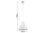 Suspension blanche d'un diamètre de 31,5 cm et d'une longueur de 103 cm.