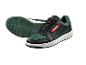 Een paar zwarte en groene PARKSIDE sneakers met witte zool.