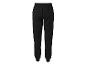 Zwarte heren joggingbroek met elastische tailleband en boorden.