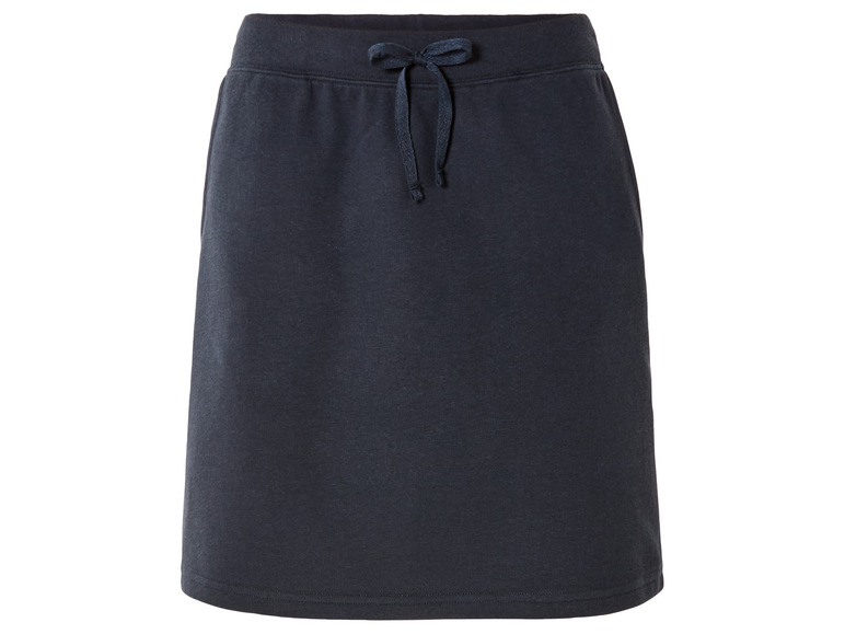 Une jupe de jogging bleu foncé avec un cordon.