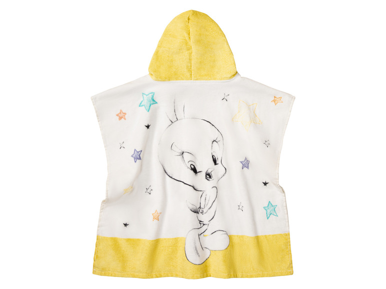 Une robe de chambre à capuche pour enfants avec Tweety Bird et des étoiles.