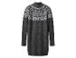 Robe pull grise avec motif nordique en blanc et bleu clair.
