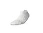 Chaussette de cheville blanche unie, en tissu côtelé doux, présentée sur fond blanc.