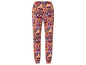 Een paar broek met een kleurrijk paisley patroon.