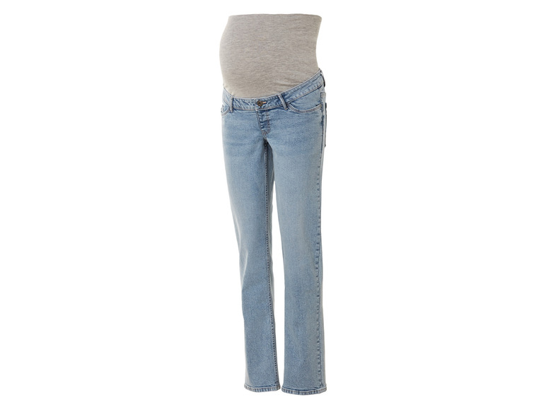 Un jean bleu clair pour femmes enceintes.