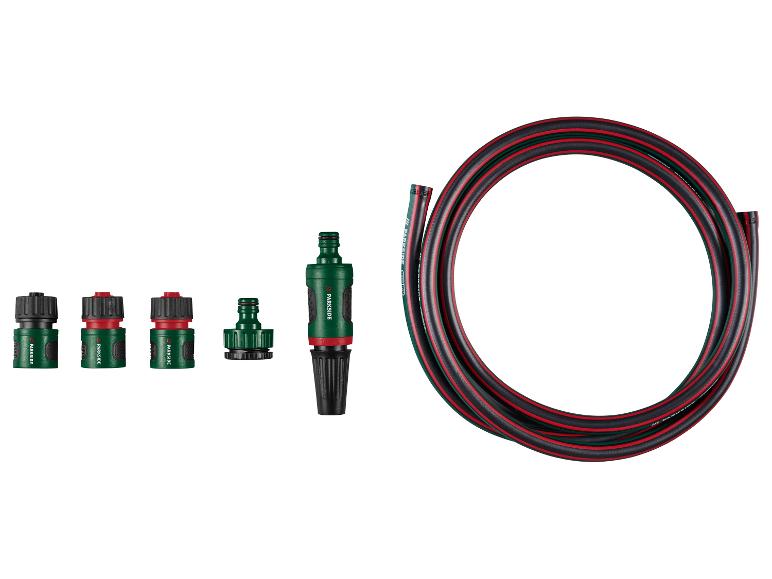 PARKSIDE tuinslang en koppelingen in groen, rood en zwart