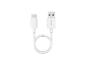 Câble de charge USB blanc avec connecteurs Type-C et USB-A.