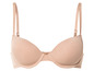 Un soutien-gorge beige avec des bretelles larges.