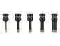 Vijf Parkside Performance diamantboorkoppen van 6, 8, 10, 12 en 16 mm.