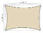 Beige zonwering met afmetingen 300 cm x 200 cm.