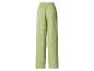 Pantalon large femme en coton vert clair avec taille élastique