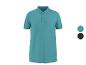 Turquoiseblauw poloshirt met korte mouwen en knopen, met twee kleuropties.