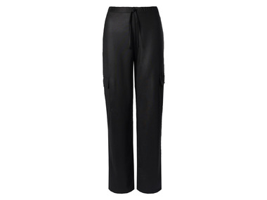 Pantalon cargo pour femmes avec effet satin esmara®, noir