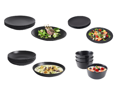 SILVERCREST® Service d'assiettes et bols, 16 pièces