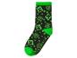 Chaussette noire avec des visages pixelisés verts et des accents verts.