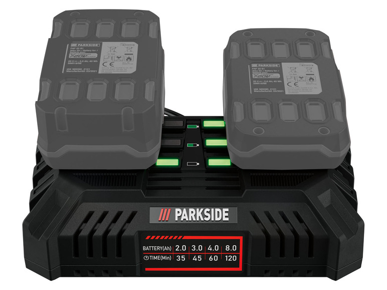 Ga naar volledige schermweergave: PARKSIDE® Dubbele oplader 20 V, 2 x 4,5 A »PDSLG 20 A1« - afbeelding 2