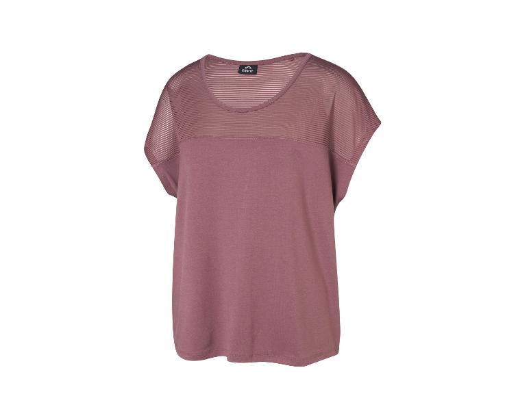 T-shirt de sport rose à manches courtes avec empiècements transparents