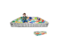 Tapis d'éveil pliable pour bébé, motifs patchwork colorés.