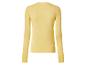 Pull jaune pâle à manches longues et poignets boutonnés, vue de dos.