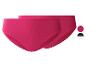 Deux culottes côtelées roses pour femmes, avec des échantillons de couleurs.