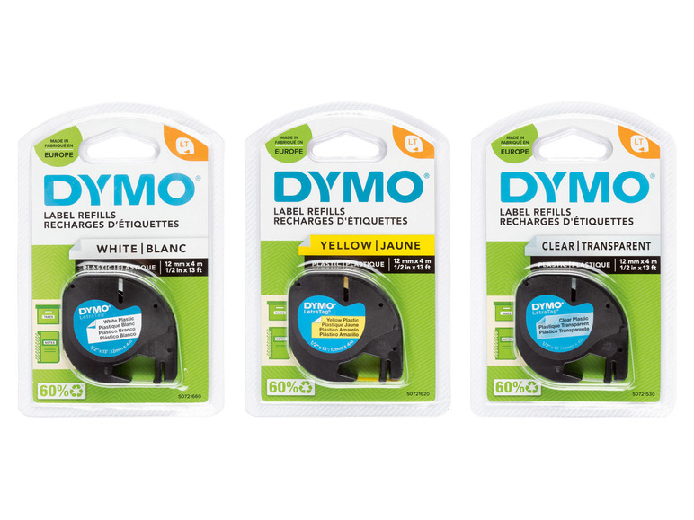 Ga naar volledige schermweergave: Dymo Etiketten voor labelprinter LetraTag LT-100H, 12 mm x 4 m - afbeelding 1