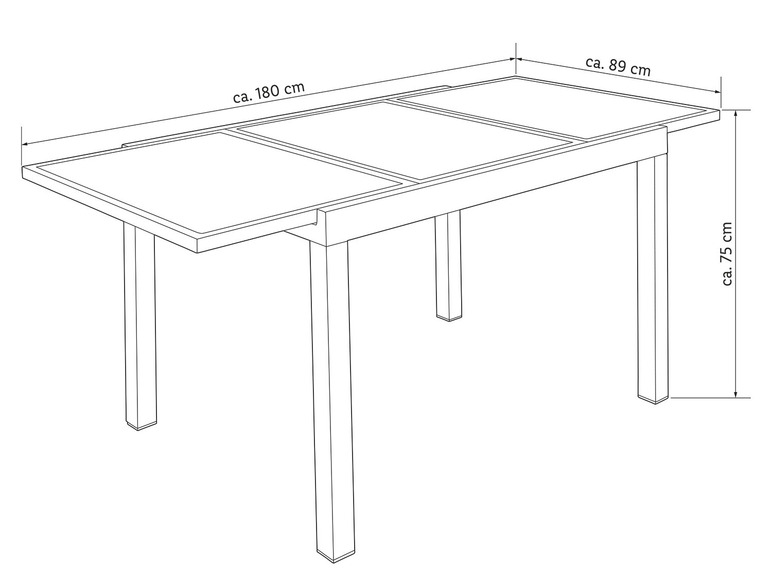 Ga naar volledige schermweergave: Aluminium tuinset zwart/antraciet met uittrekbare tafel en 6 relaxstoelen Houston LIVARNO home - afbeelding 18