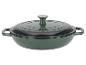 Groene gietijzeren pan met deksel van Silvercrest.