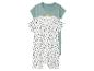 Babyset: rompertje met sterren- en maanprint en lichtgroen t-shirt.