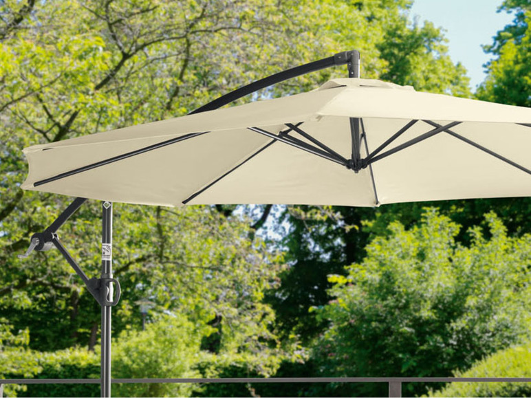 Ga naar volledige schermweergave: Zwevende parasol Ø 3 m crème LIVARNO home - afbeelding 8