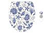 Abattant de toilettes avec motif de coquillages, coraux et étoiles de mer.