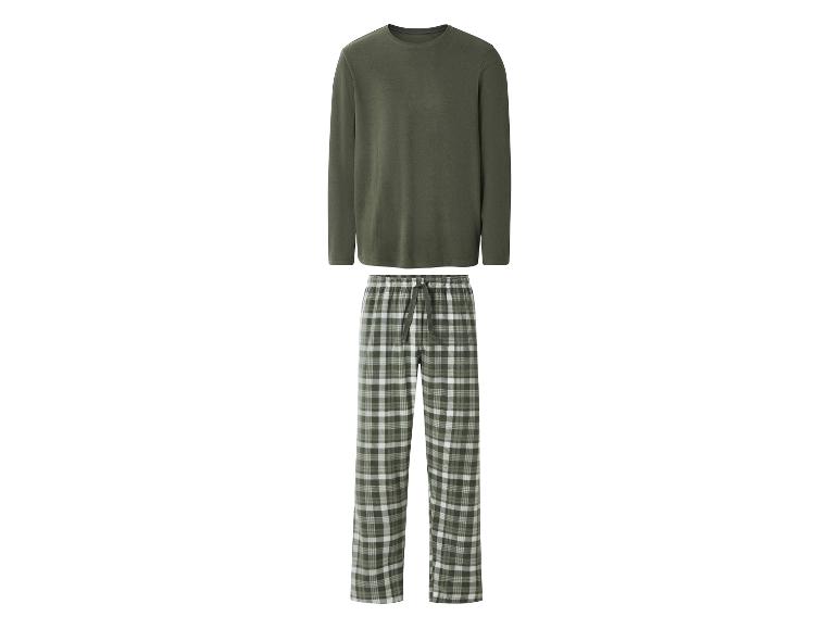 Pyjama homme avec haut vert à manches longues et pantalon à carreaux verts