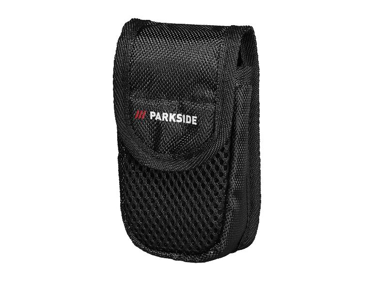 Zwarte Parkside-tas voor kleine elektronische apparaten.